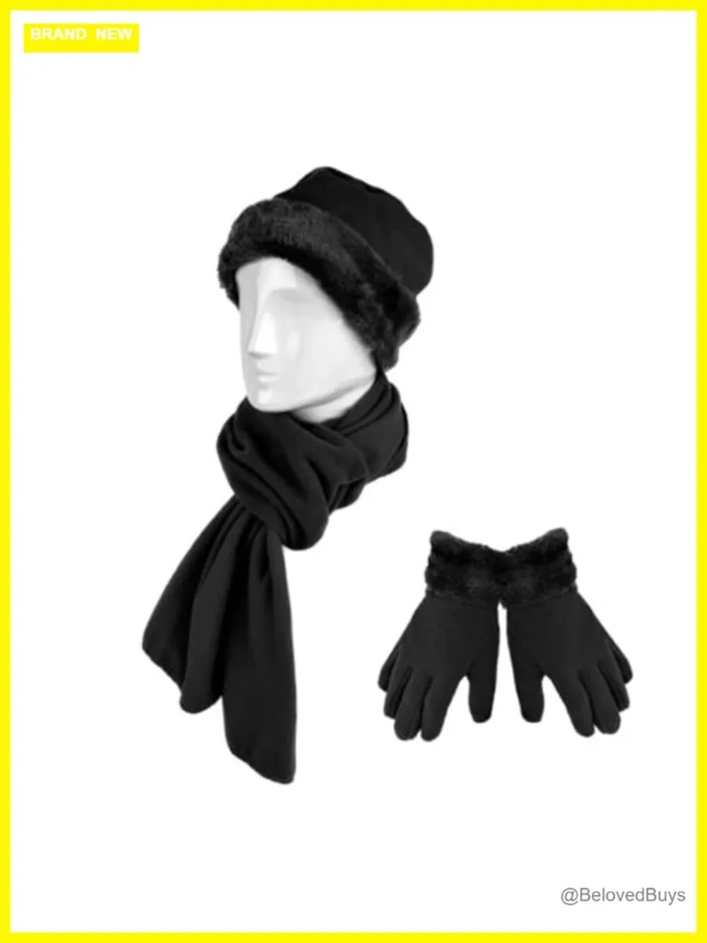 Warm Fleece Winter Hat and Glove Set with Scarf